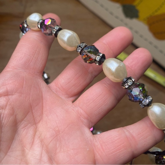 NWT 60’s VINTAGE PAKULA Pearl & Rhinestone Beaded Necklace - Picture 12 of 13